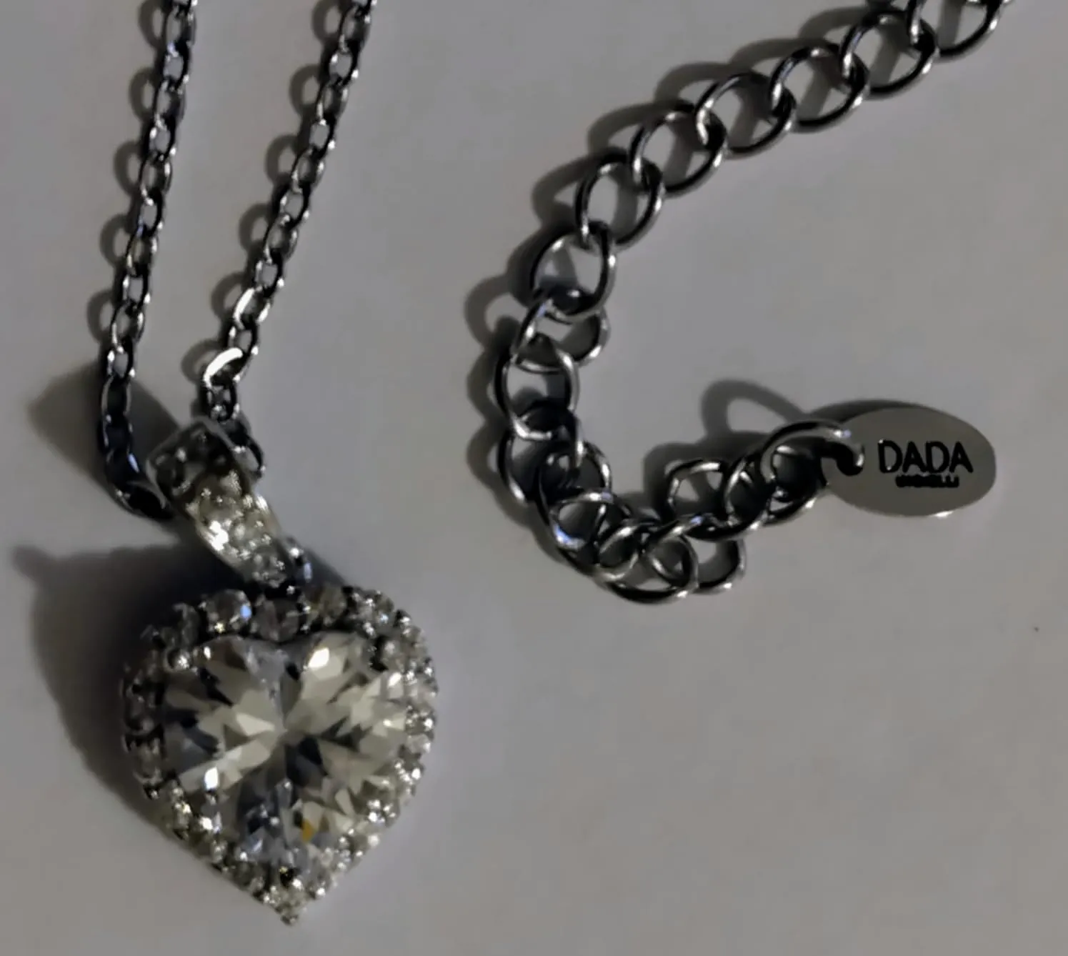 Dada Gioielli Collana Cuore 12mm Punto Luce Argento Rubino