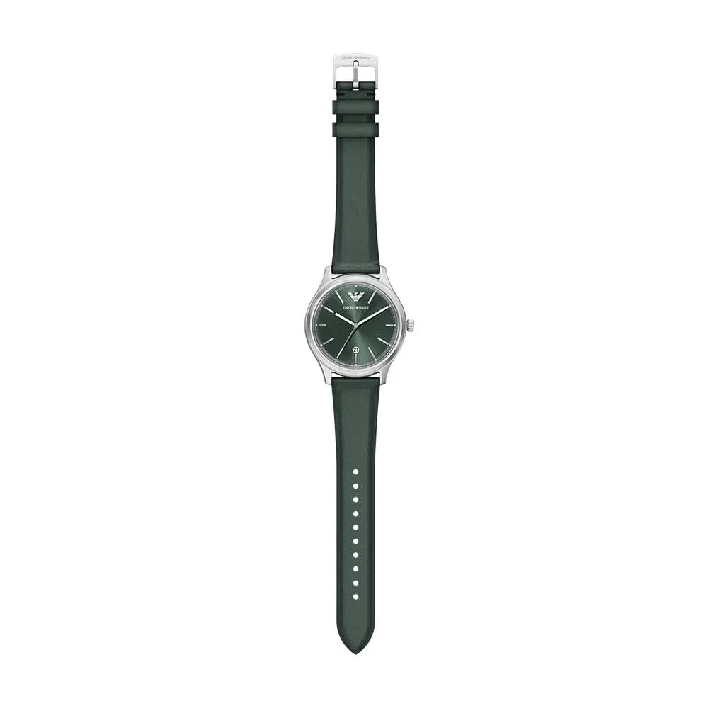 Emporio Armani AR11749 orologio uomo 41 mm pelle verde datario
