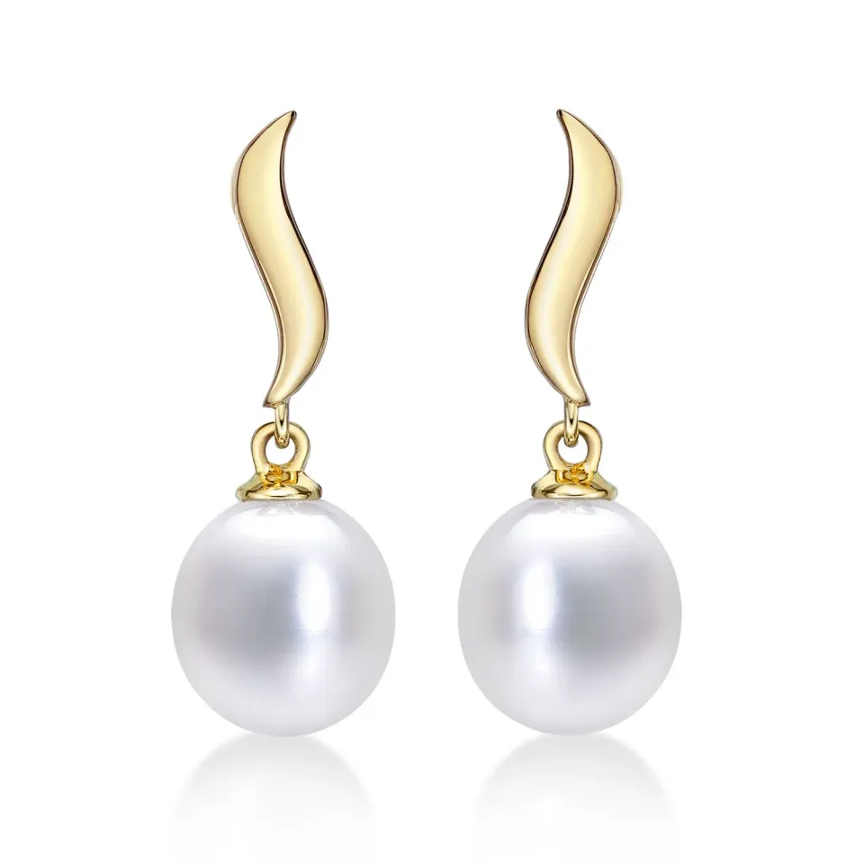 Diamond Treats Orecchini Perle Acqua Dolce Oro Giallo 9K Pendenti