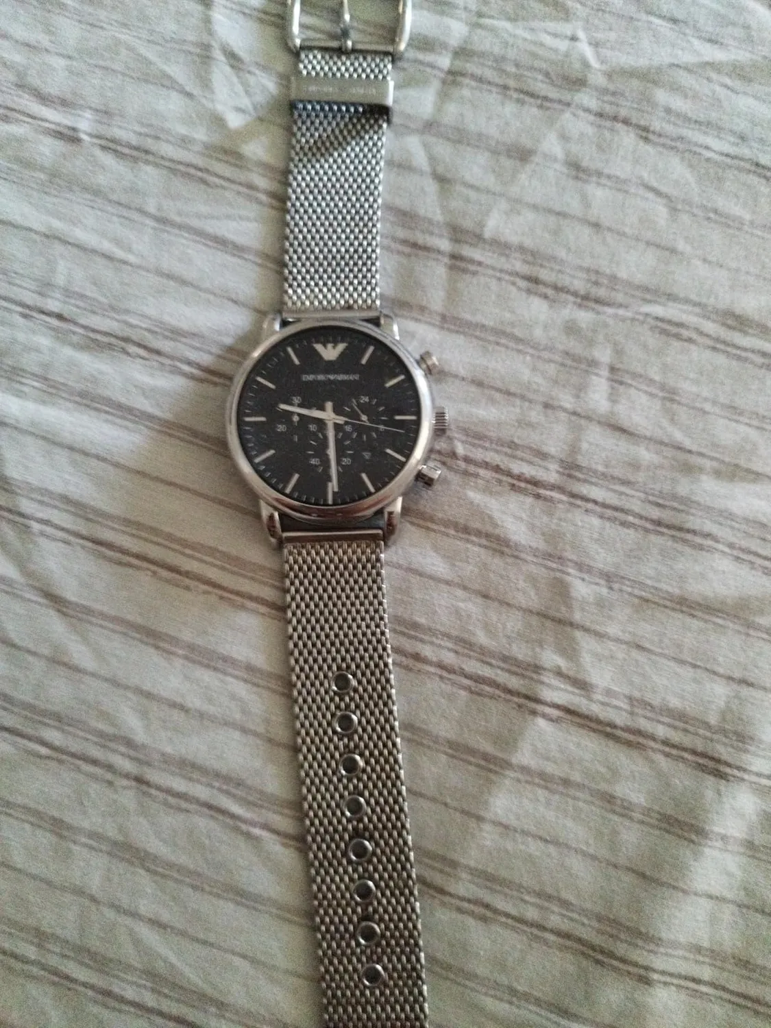 Emporio Armani orologio cronografo uomo argento nero