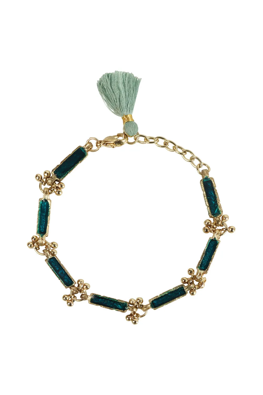 House of Tuhina Sahar Bracciale Smaltato Magenta Vetro