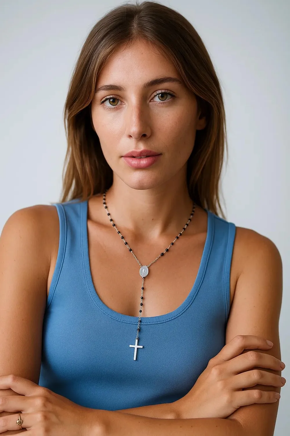 Dada Gioielli Collana Rosario Acciaio Argento e Nero