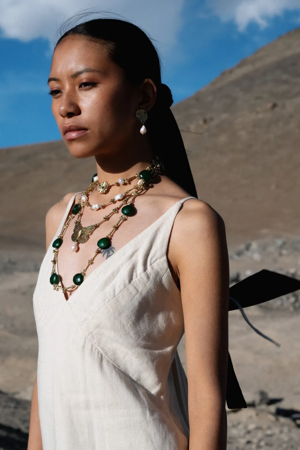 House of Tuhina Baisa Gold Reja collana perla oro