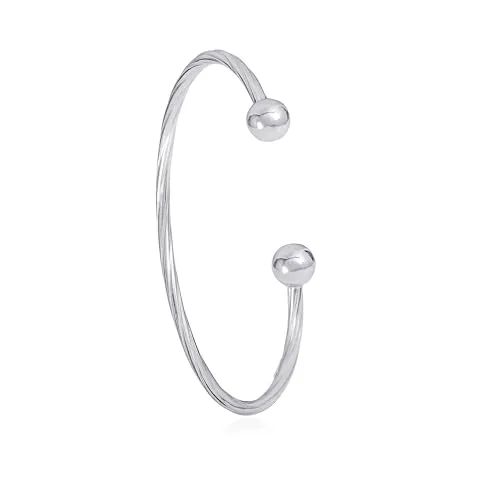 Diamond Treats Bangle Rigido Argento 925 Filo Attorcigliato