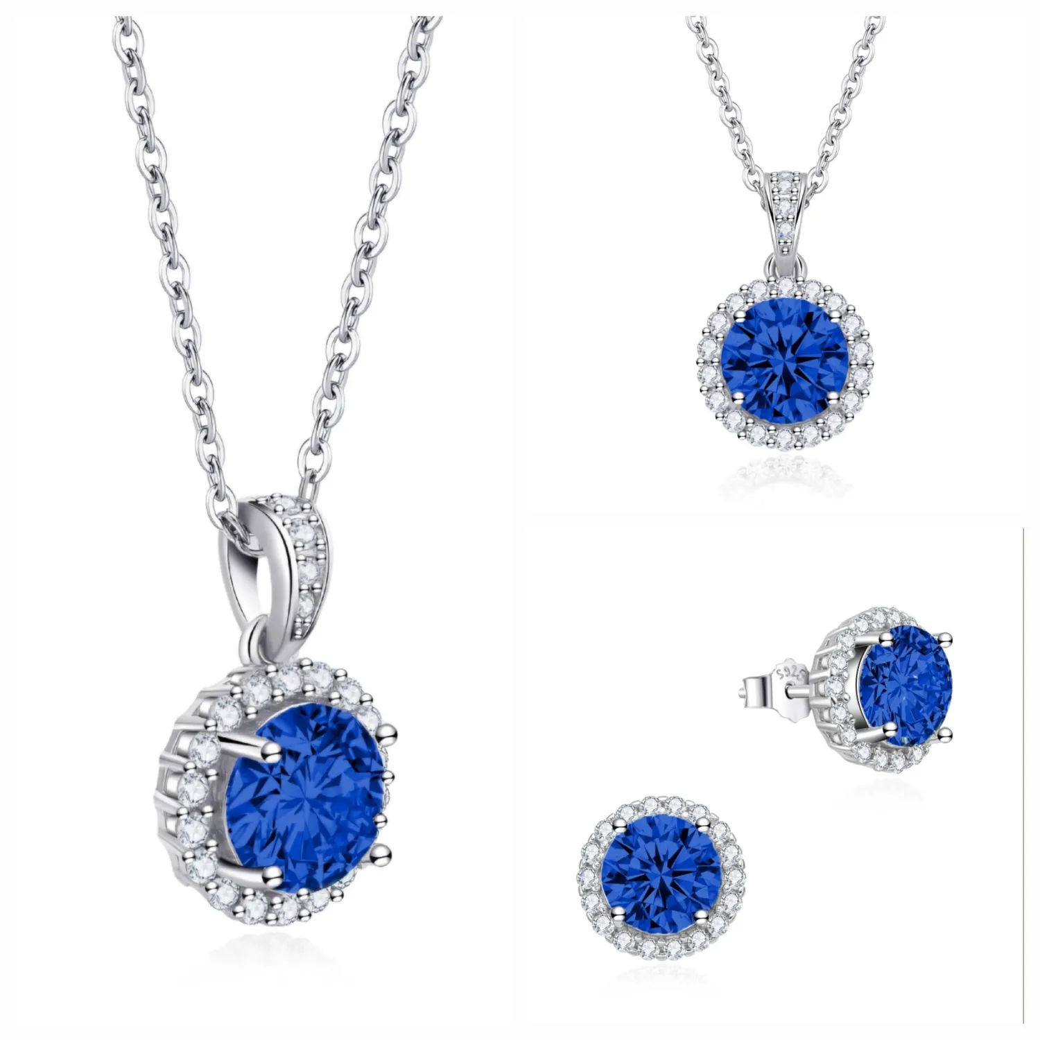 Dada Gioielli orecchini punto luce 11mm zaffiro blu