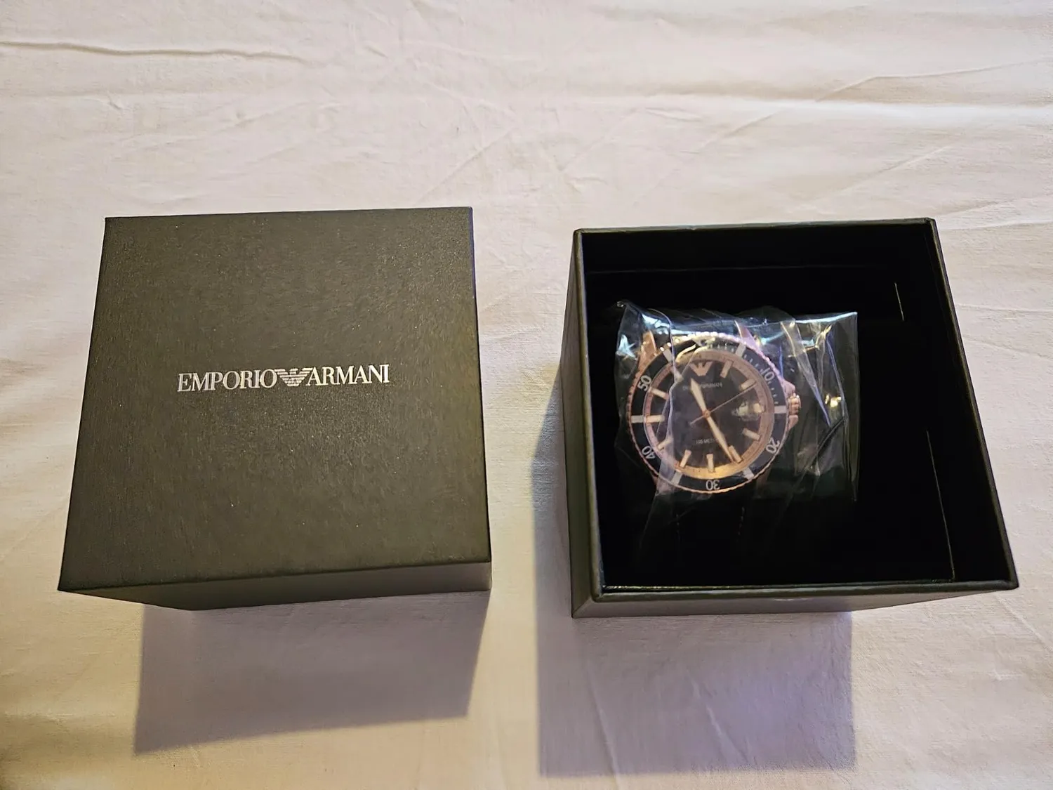 Emporio Armani AR11556 orologio uomo 42mm pelle marrone