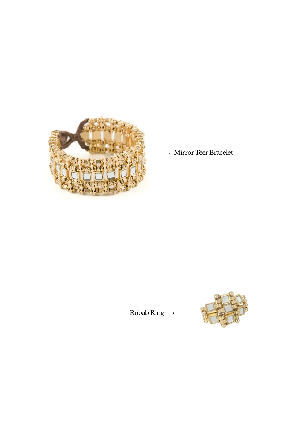 House of Tuhina Look 5 set gioielli oro 4 pezzi