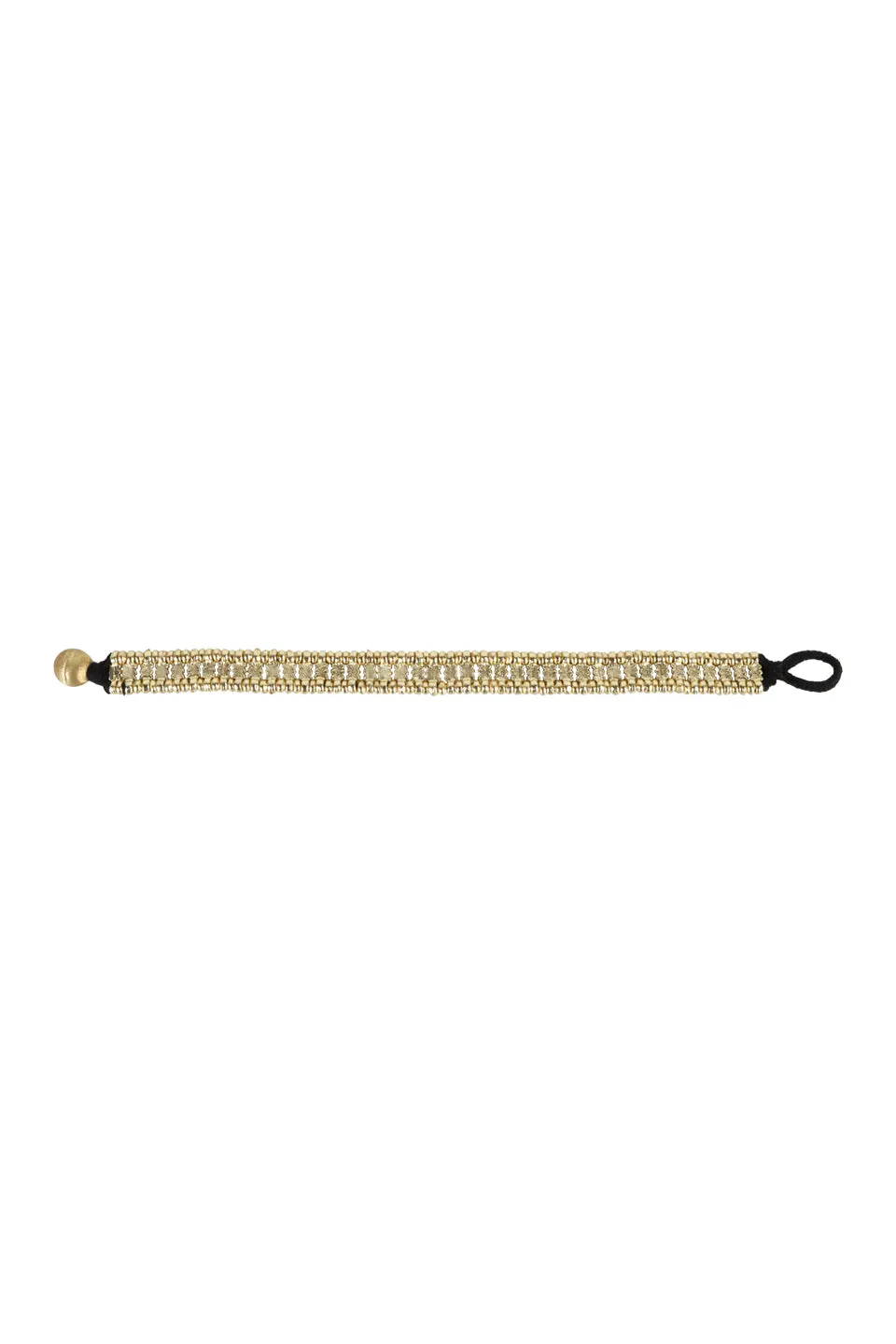 House of Tuhina Marina bracciale Moon Gold tessuto