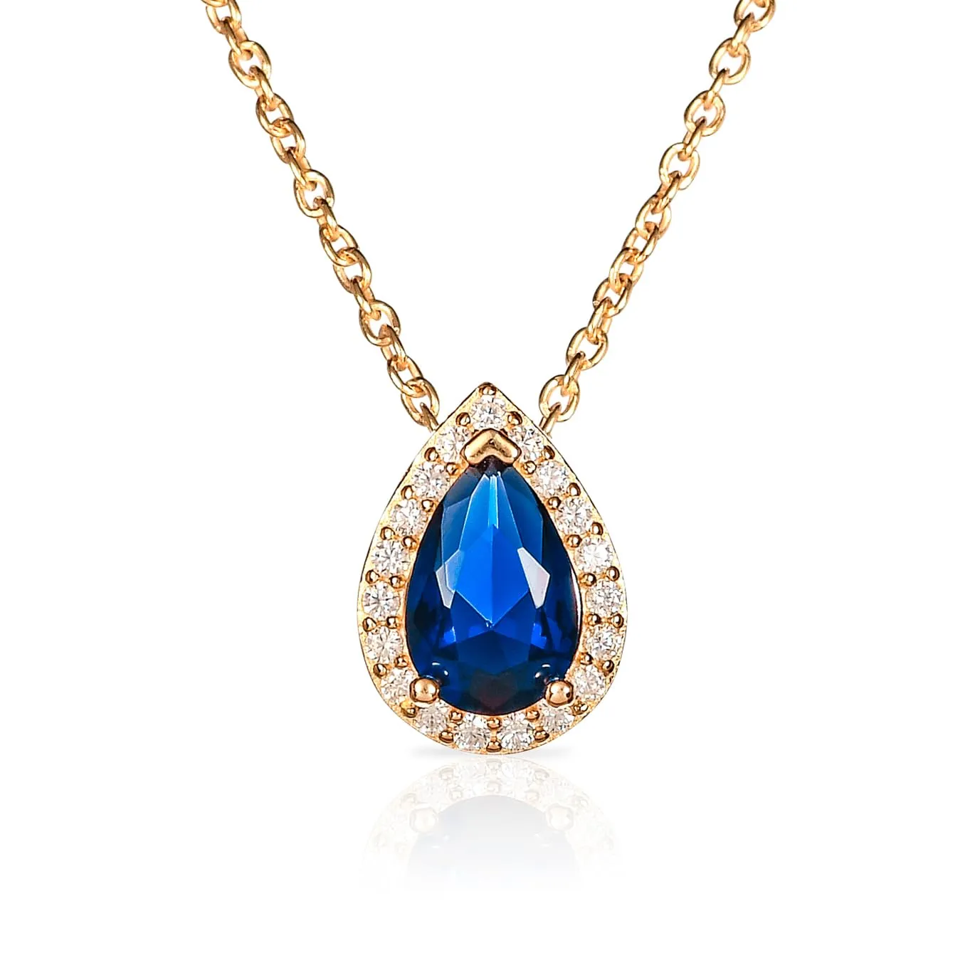 Diamond Treats Collana Goccia Blu Argento 925 Zirconi