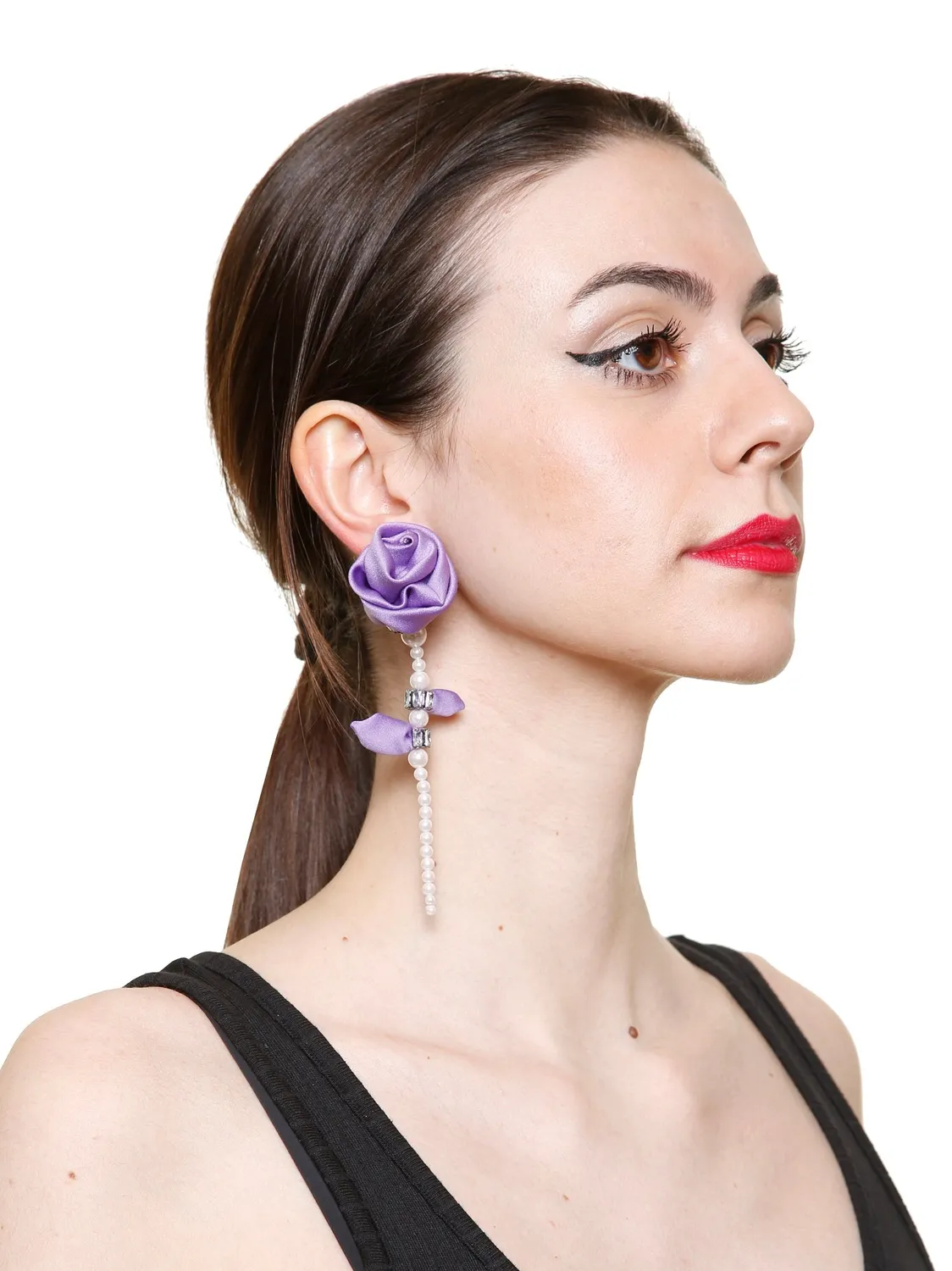 Rada Orecchini boccioli di rose rosa con perle