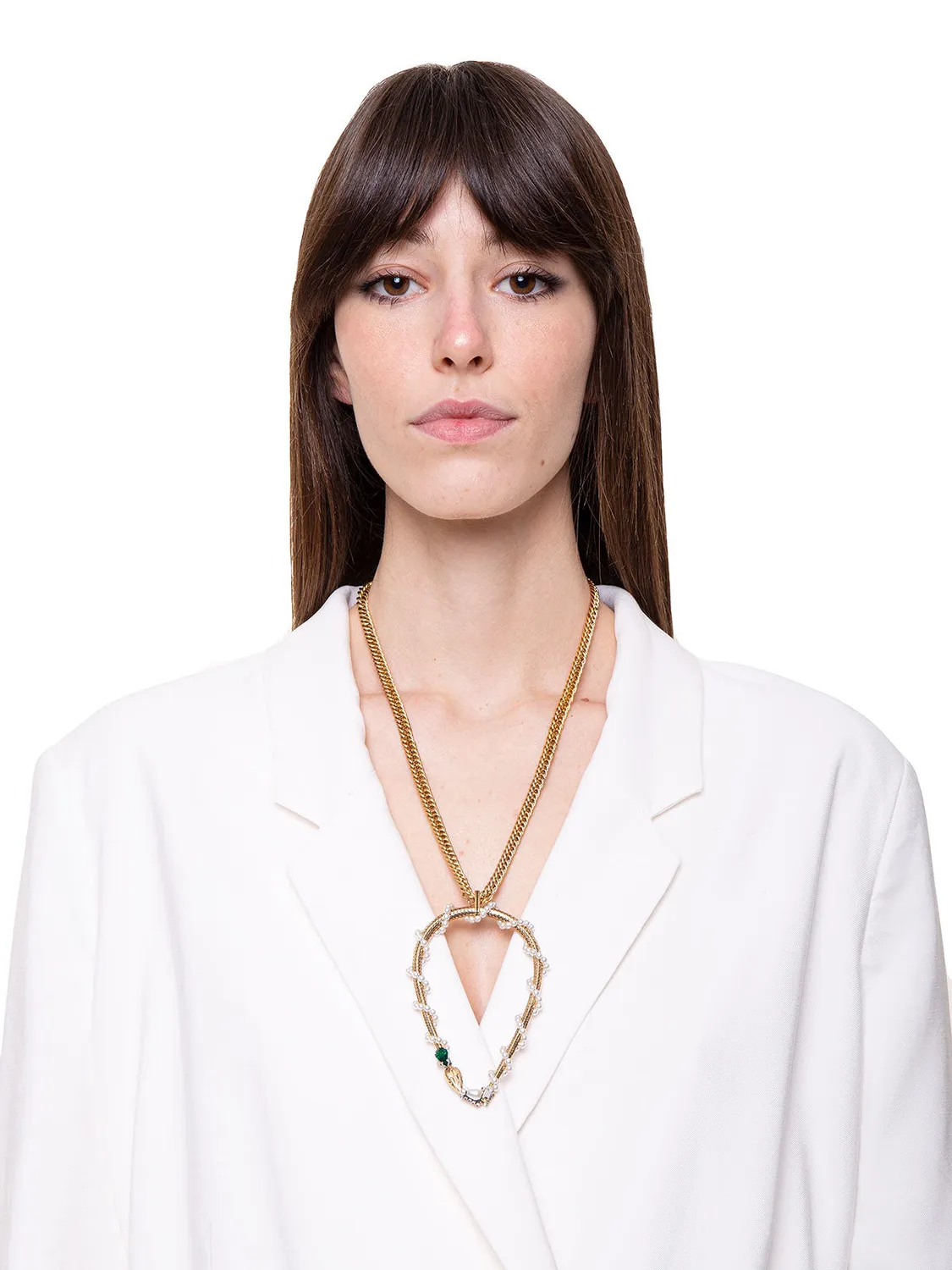 Rada Serpente collana perla pendente maxi