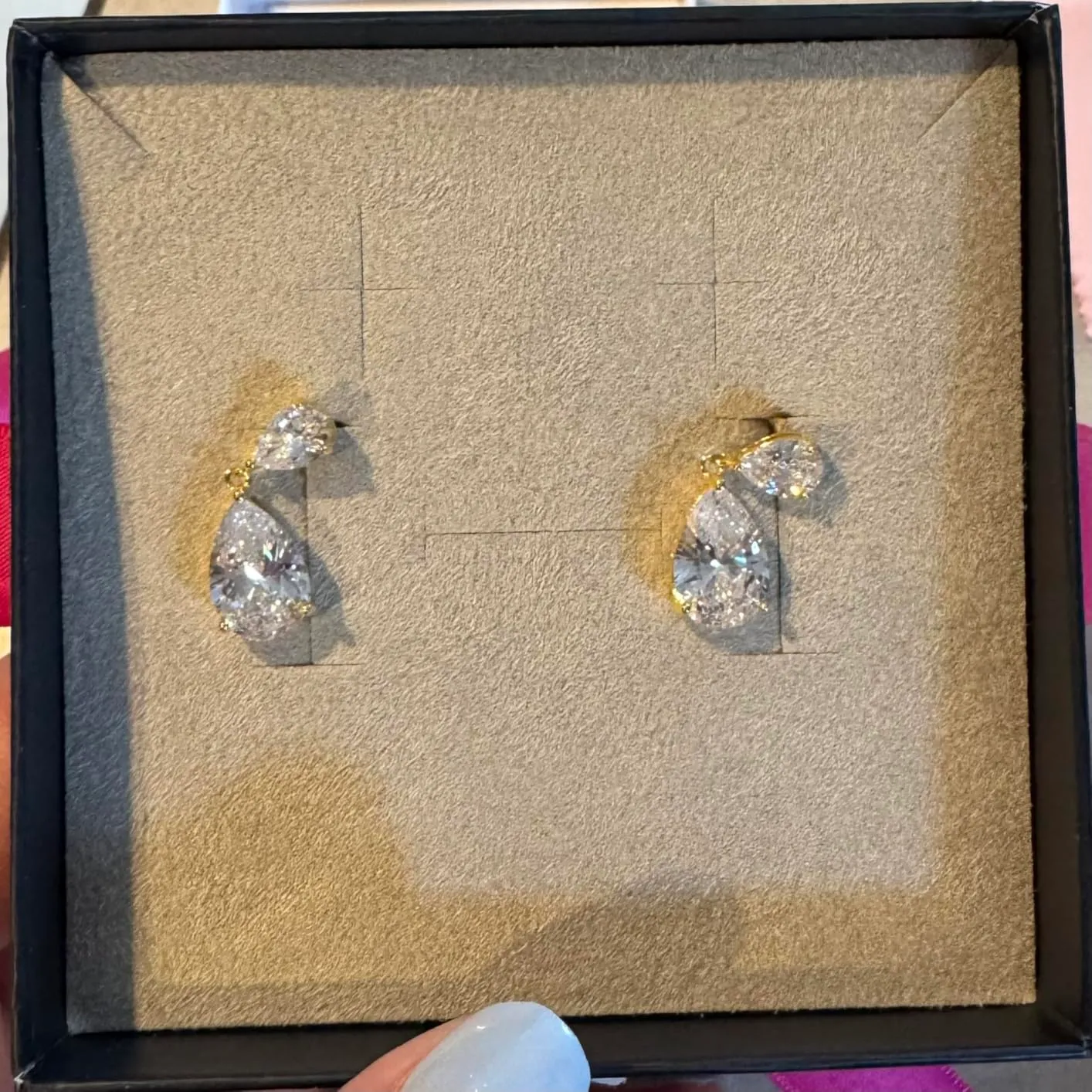 Diamond Treats orecchini pendenti argento zirconia blu
