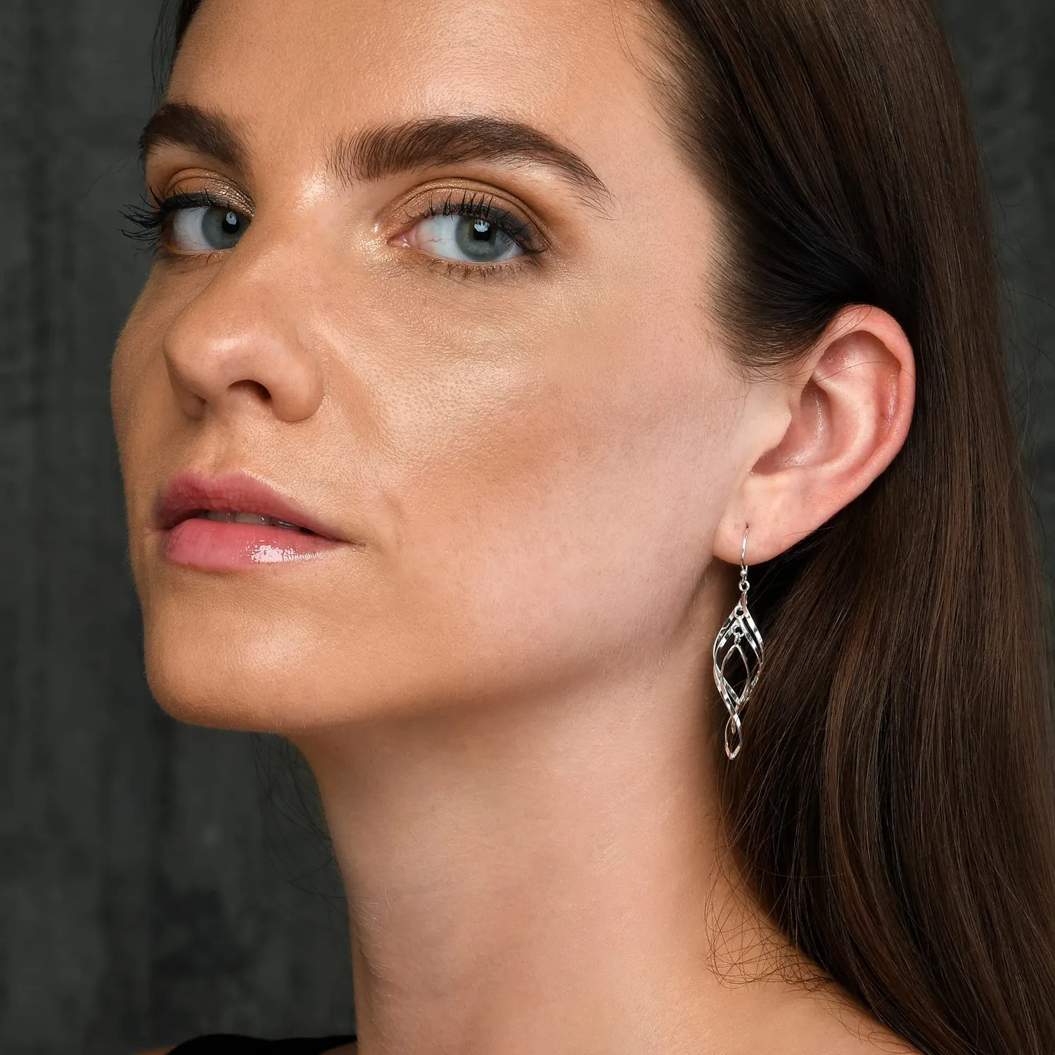Diamond Treats Orecchini Pendenti Spirale Argento 925