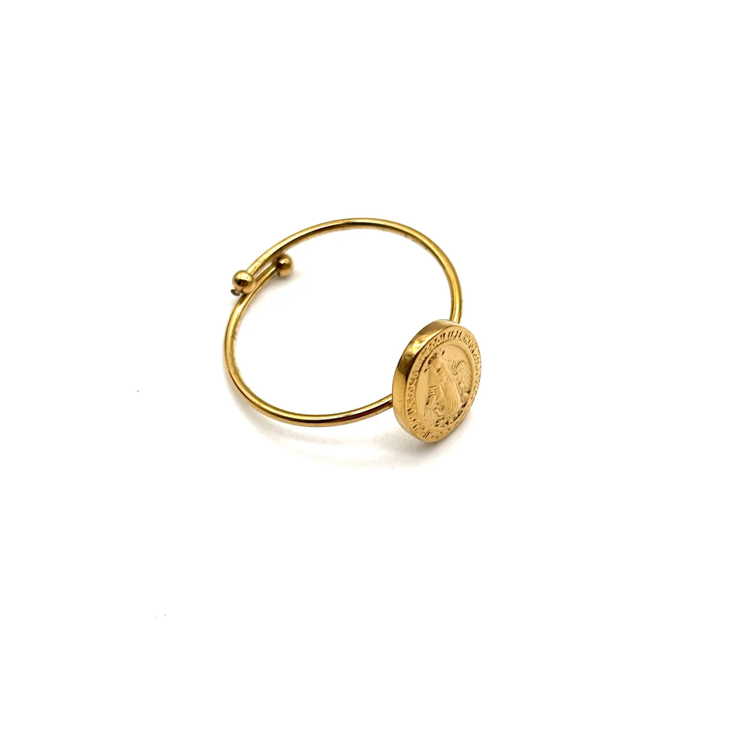 Ornamenta Medaglia Miracolosa anello sottile oro regolabile
