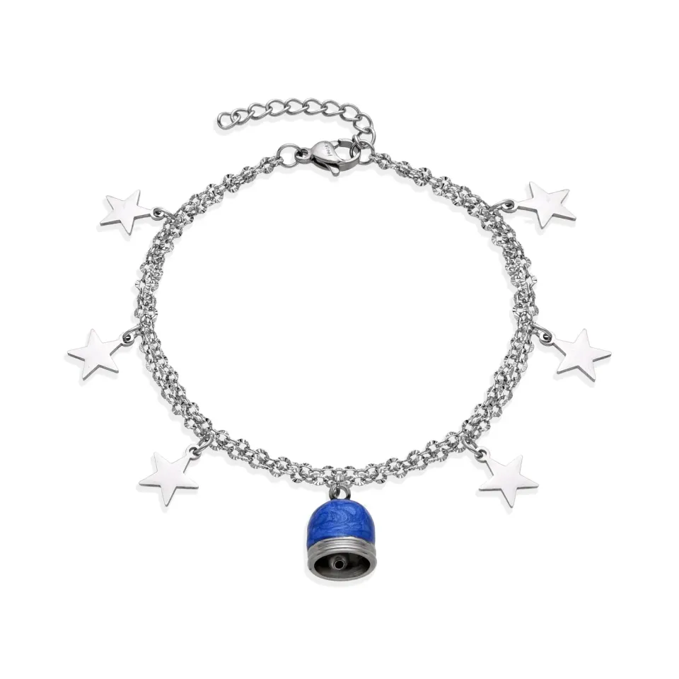 Dada Gioielli Capri Campanella Bracciale Blu Mare Stelline smalto
