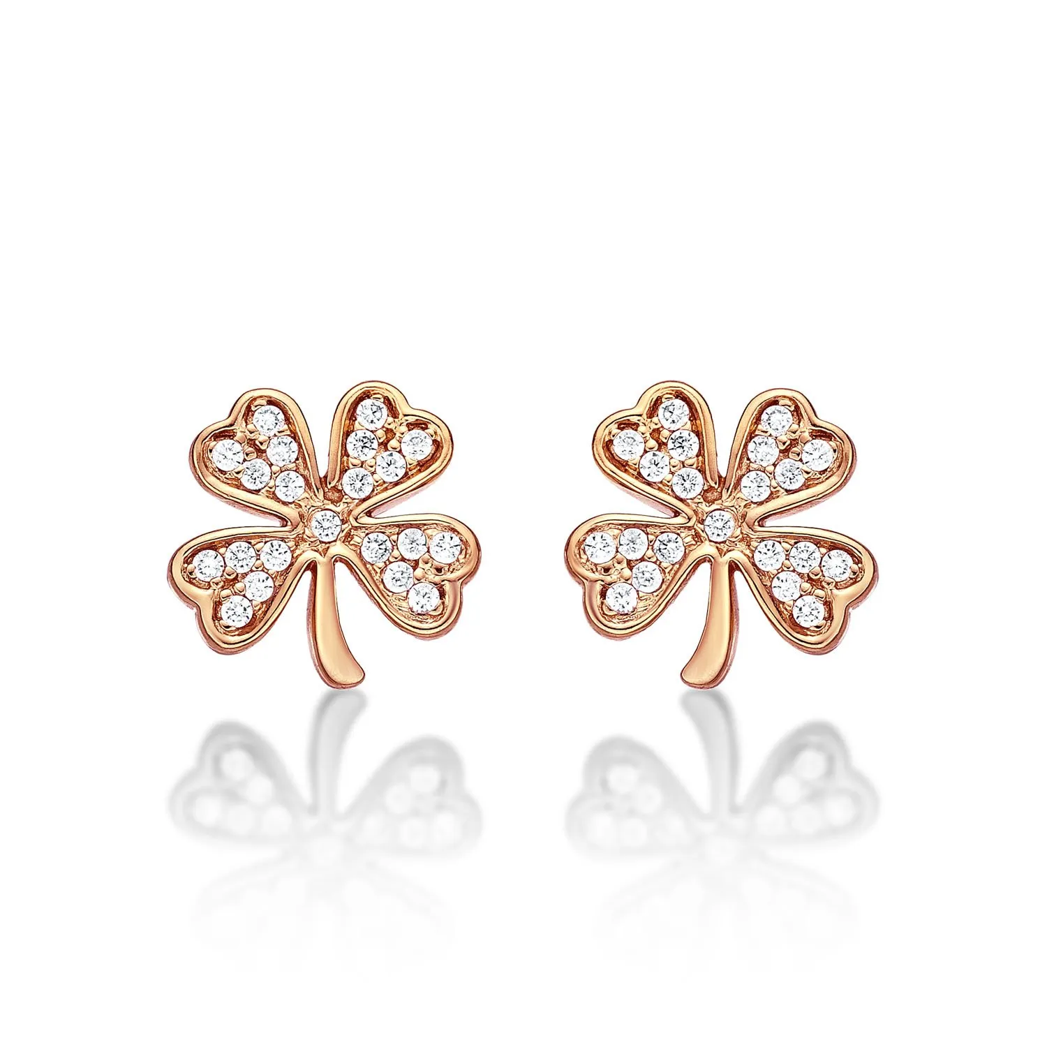 Diamond Treats Quadrifoglio Orecchini Argento Zirconi 925