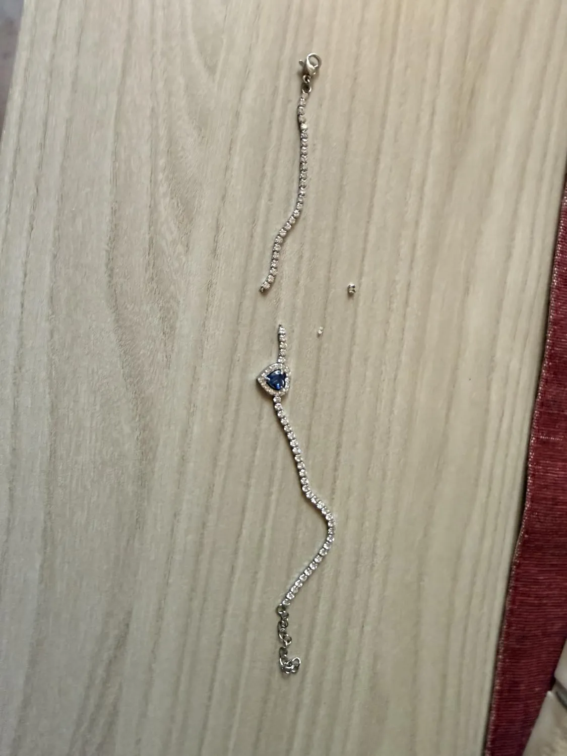 Dada Gioielli Tennis Cuore Bracciale Blu Zaffiro Acciaio