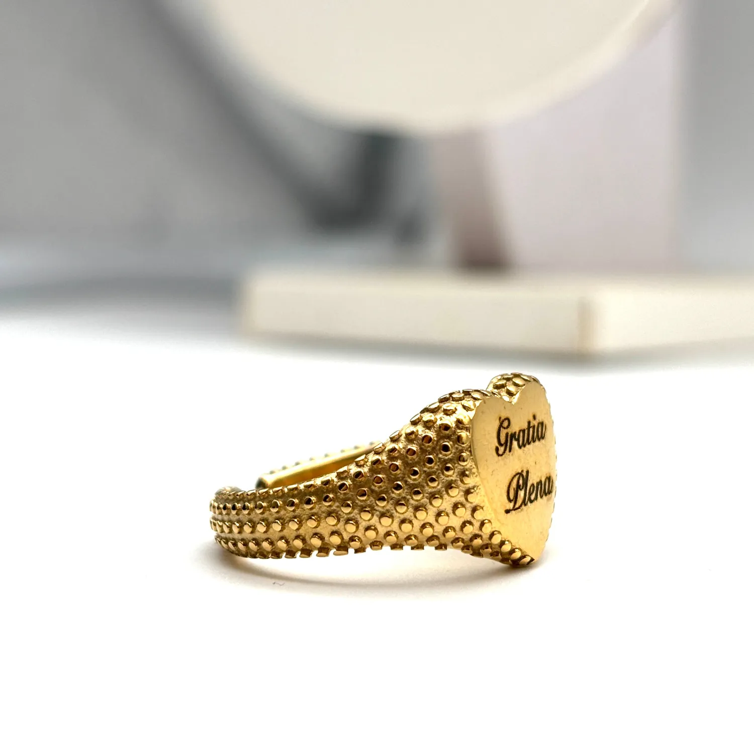 Ornamenta Gratia Plena anello cuore regolabile oro