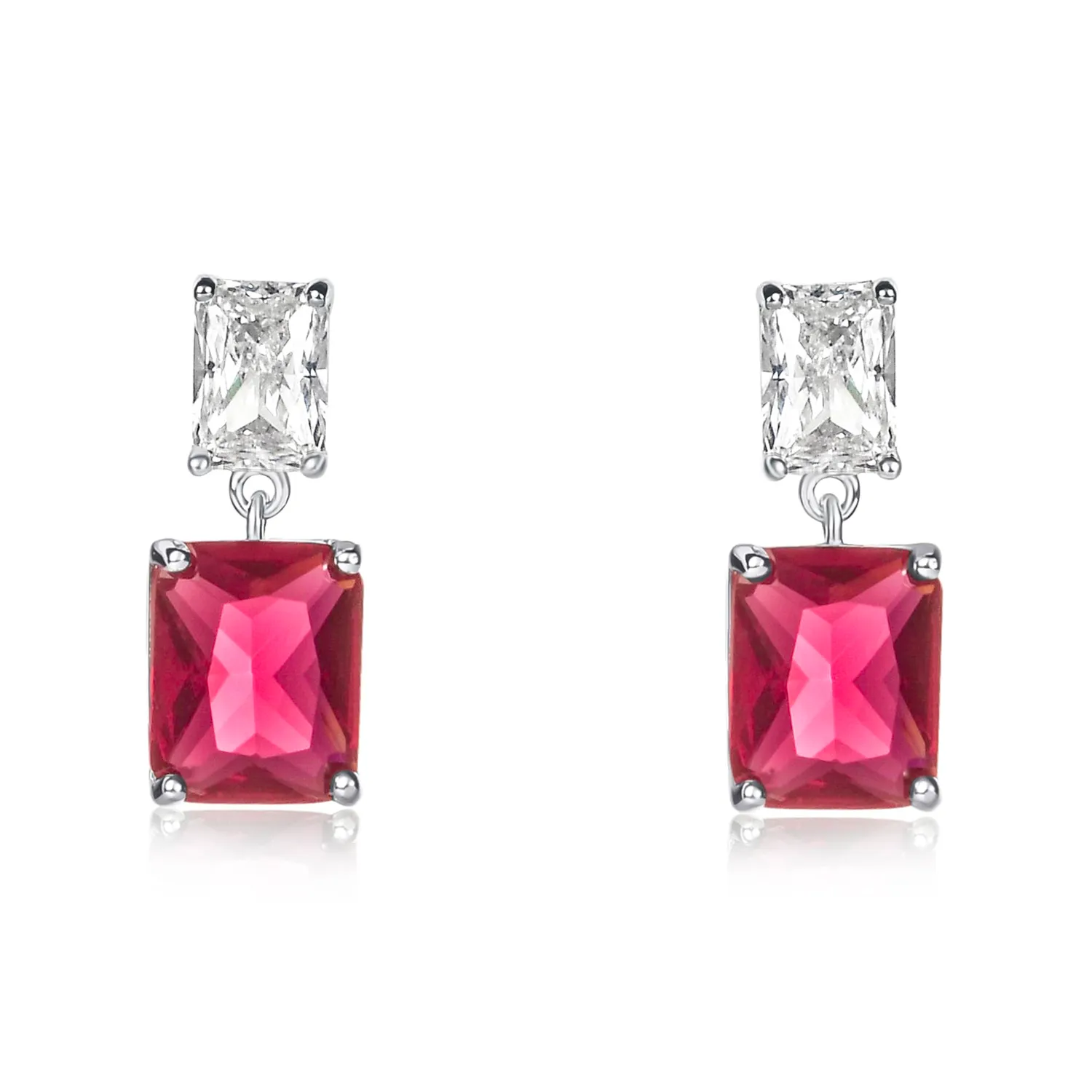 Diamond Treats orecchini pendenti bianchi argento lunghi