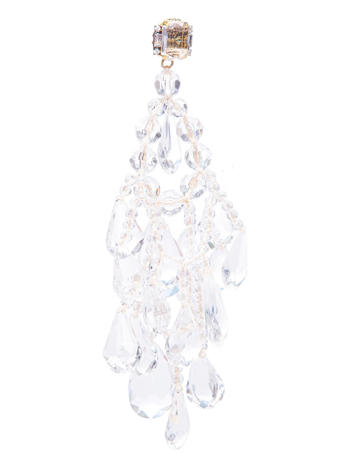 Rada Mono-orecchino plexi trasparente con perle