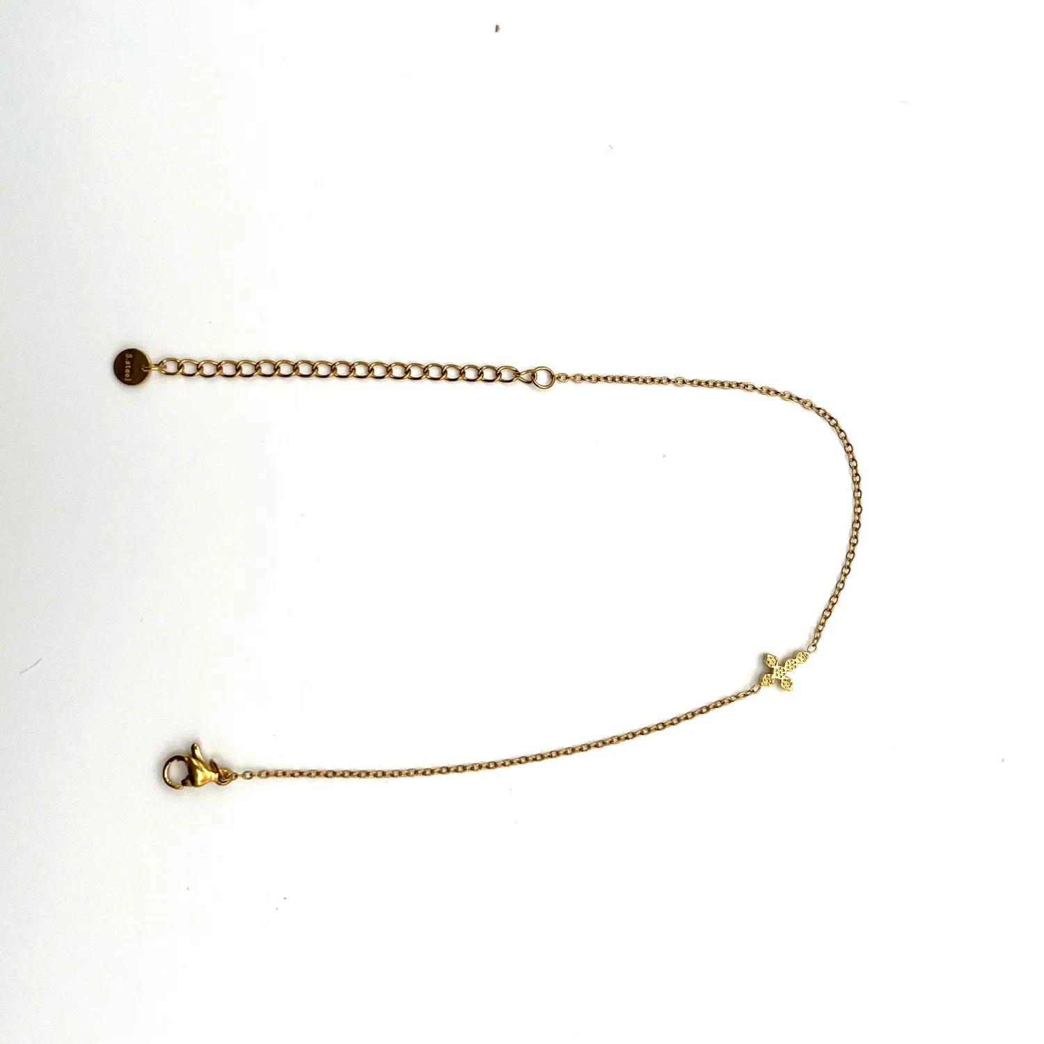 Ornamenta Croce bracciale acciaio dorato regolabile