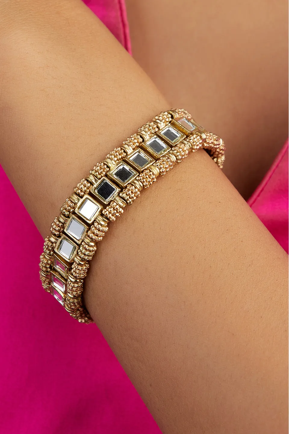 House of Tuhina Mirror Temple Falak bracciale oro specchio