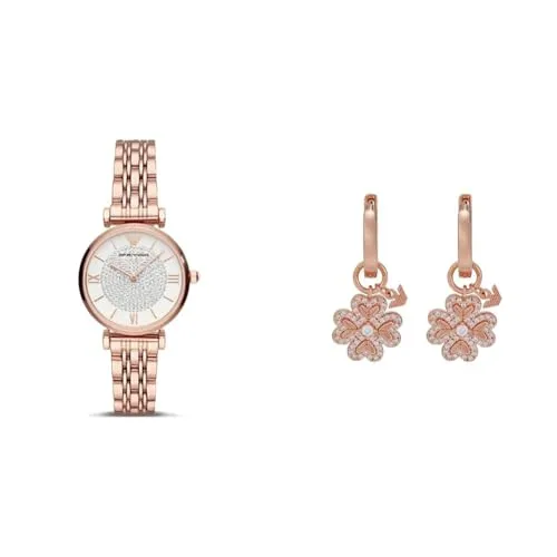 Emporio Armani set orologio donna oro rosa con orecchini