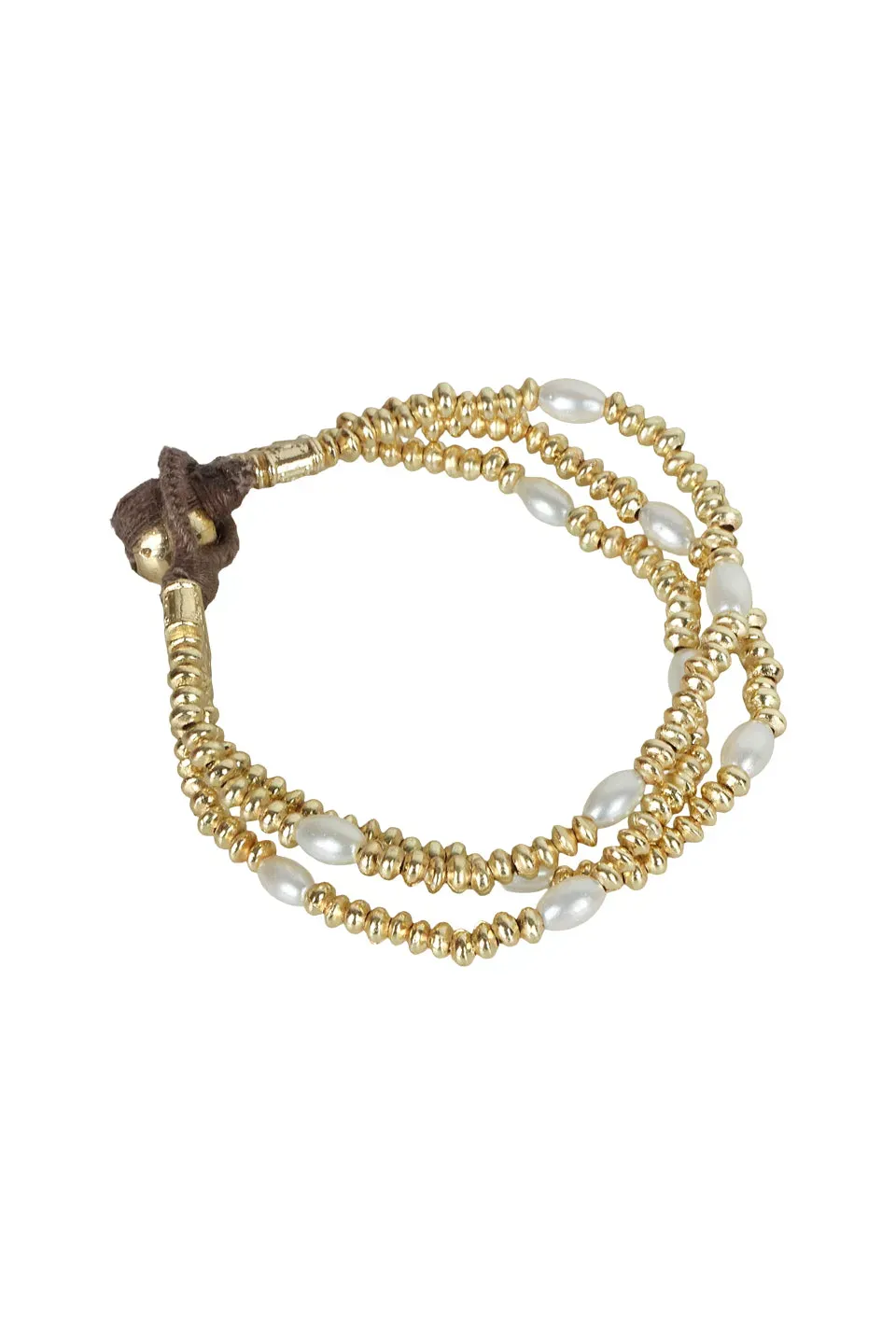 House of Tuhina Aahwini bracciale perle Moon Gold