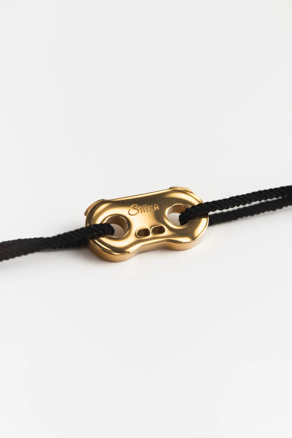 Saika Heritage Gold bracciale nero acciaio PVD oro