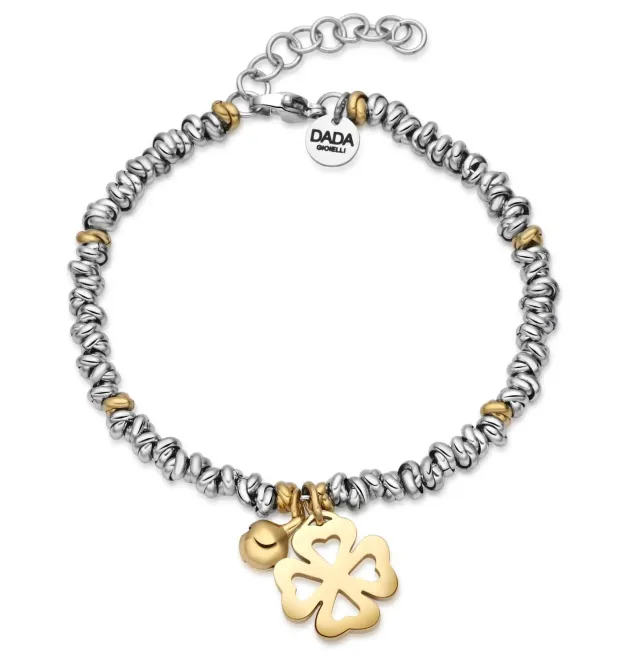 Dada Gioielli Bracciale Anelli Intrecciati Quadrifoglio Gold Acciaio