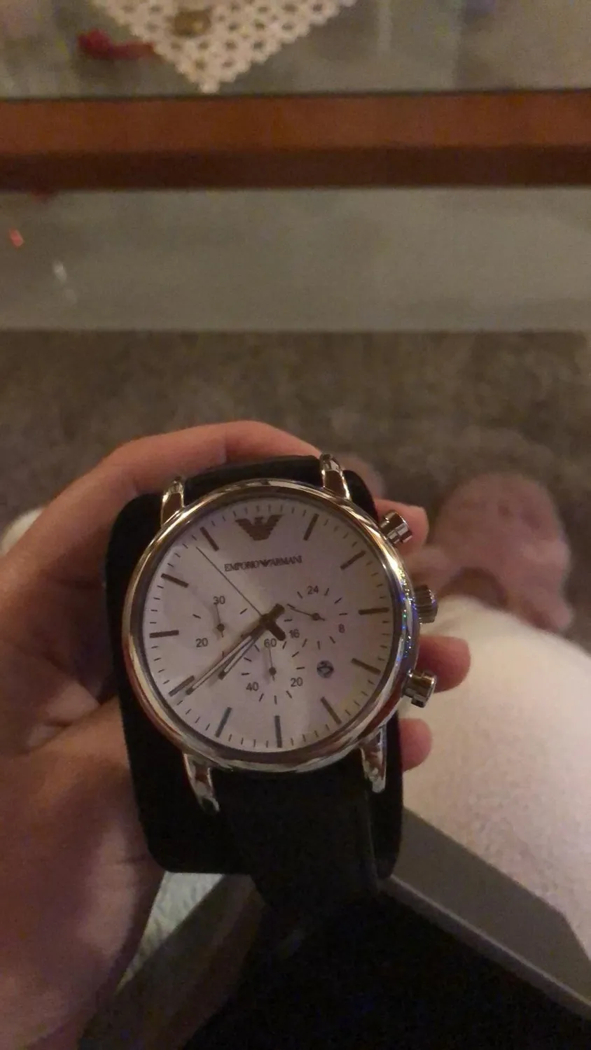 Emporio Armani Orologio Uomo Bianco Sporco Argento