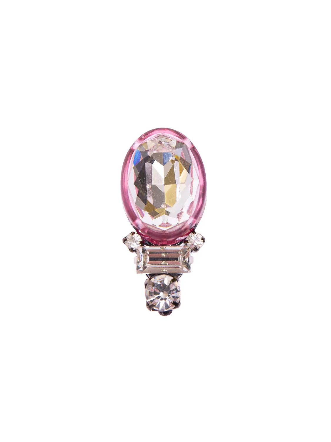 Rada Pietra Ovale Anello Fucsia strass castone colorato