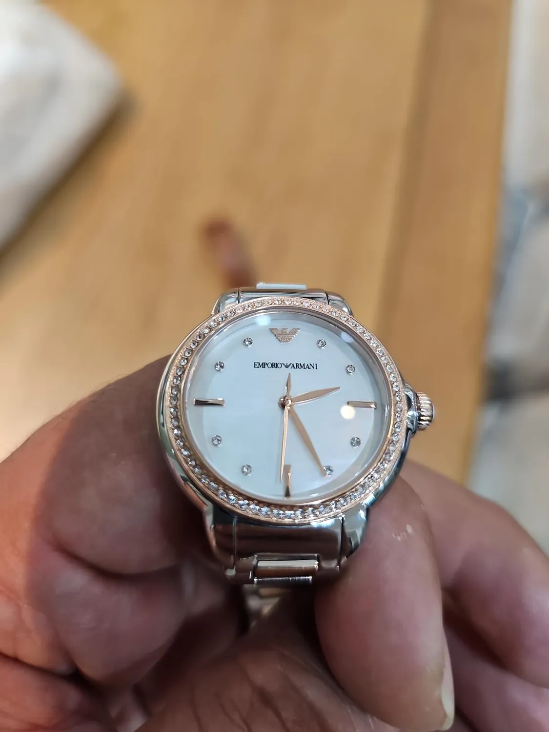 Emporio Armani Orologio Donna Argento Oro Rosa Glitter