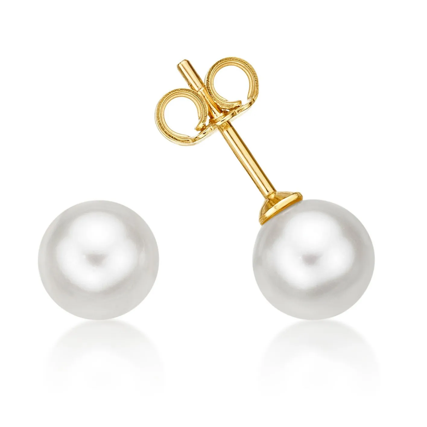 Diamond Treats orecchini perla 7mm oro giallo 9kt bottone