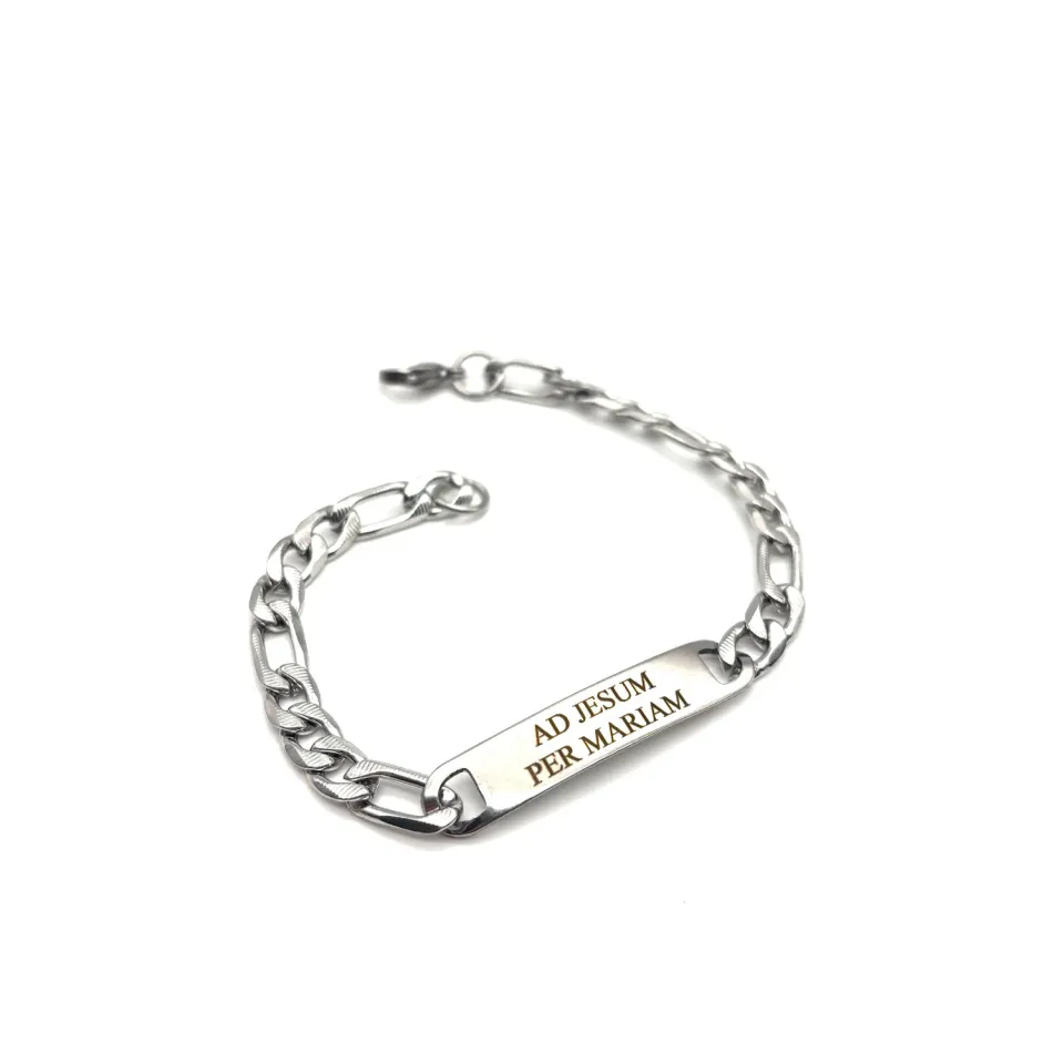 Ornamenta Ad Jesum Per Mariam Bracciale Acciaio 20 cm