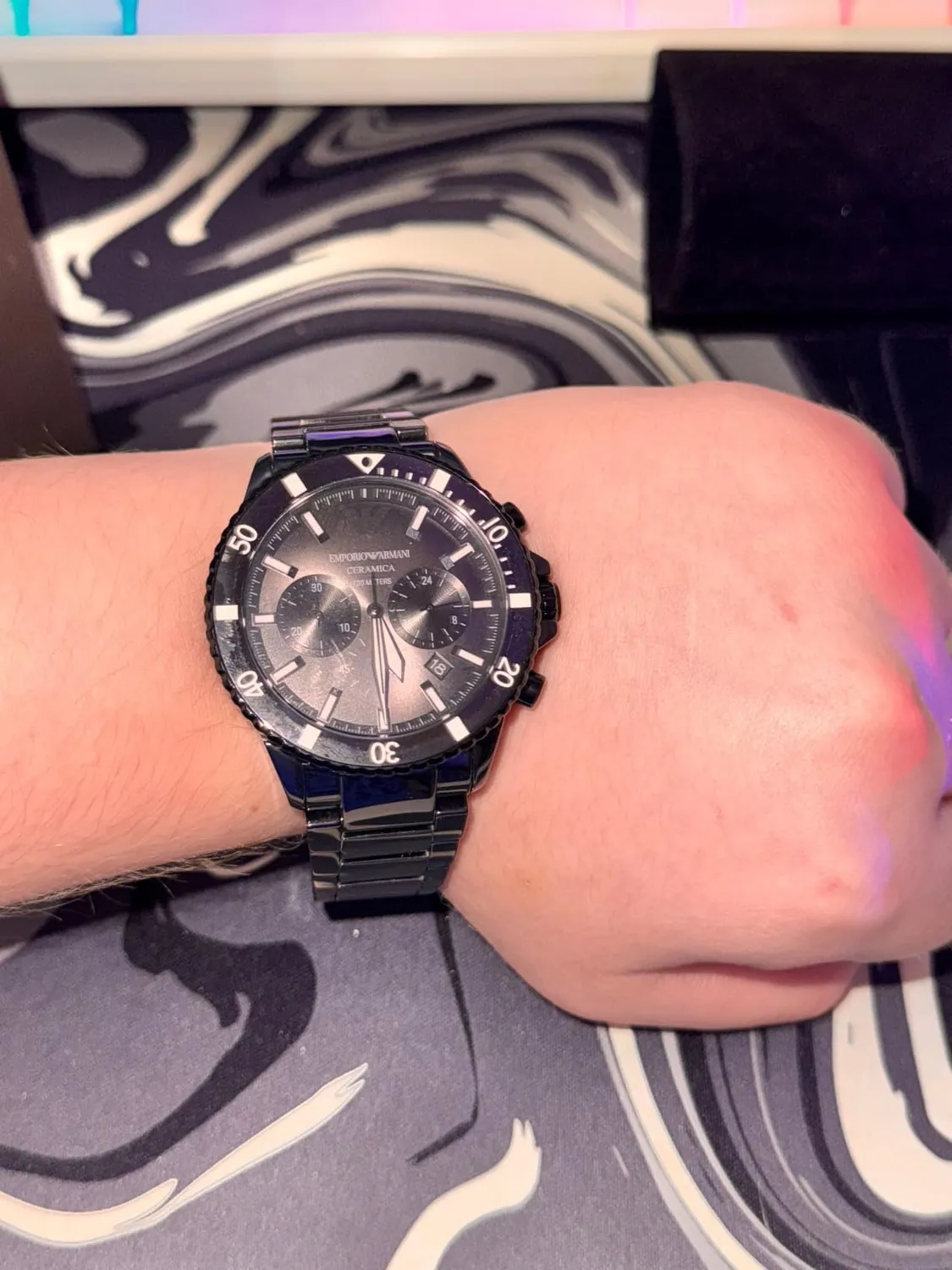 Emporio Armani World Explorer orologio nero grigio