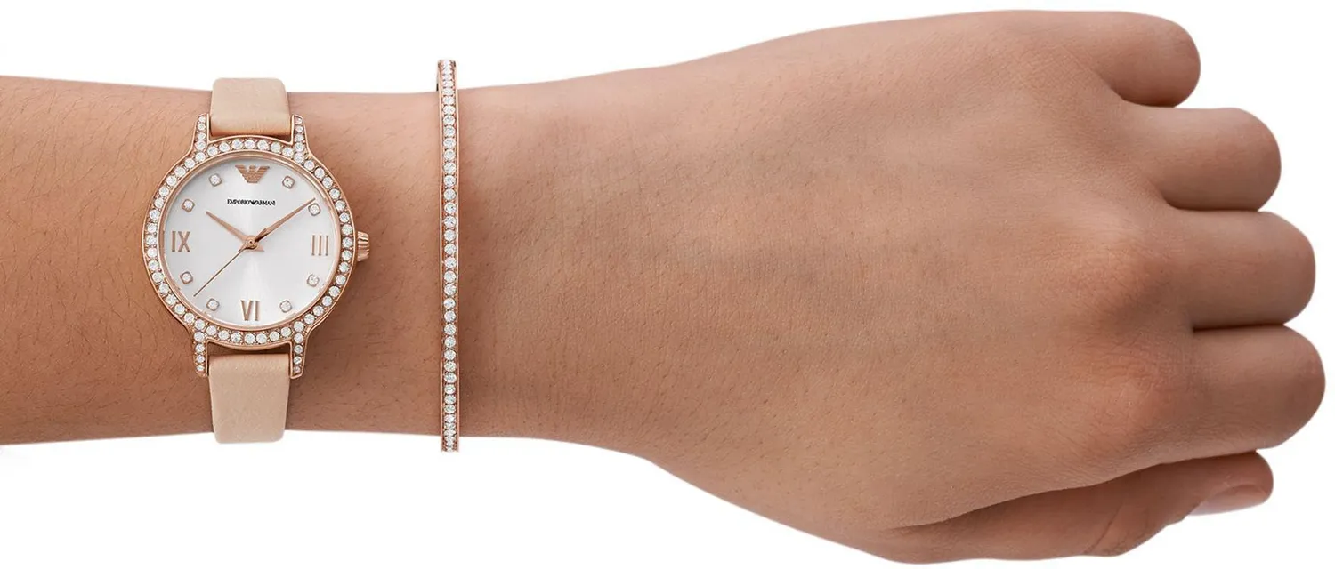 Emporio Armani Orologio Donna 32mm Pelle Quarzo Naturale