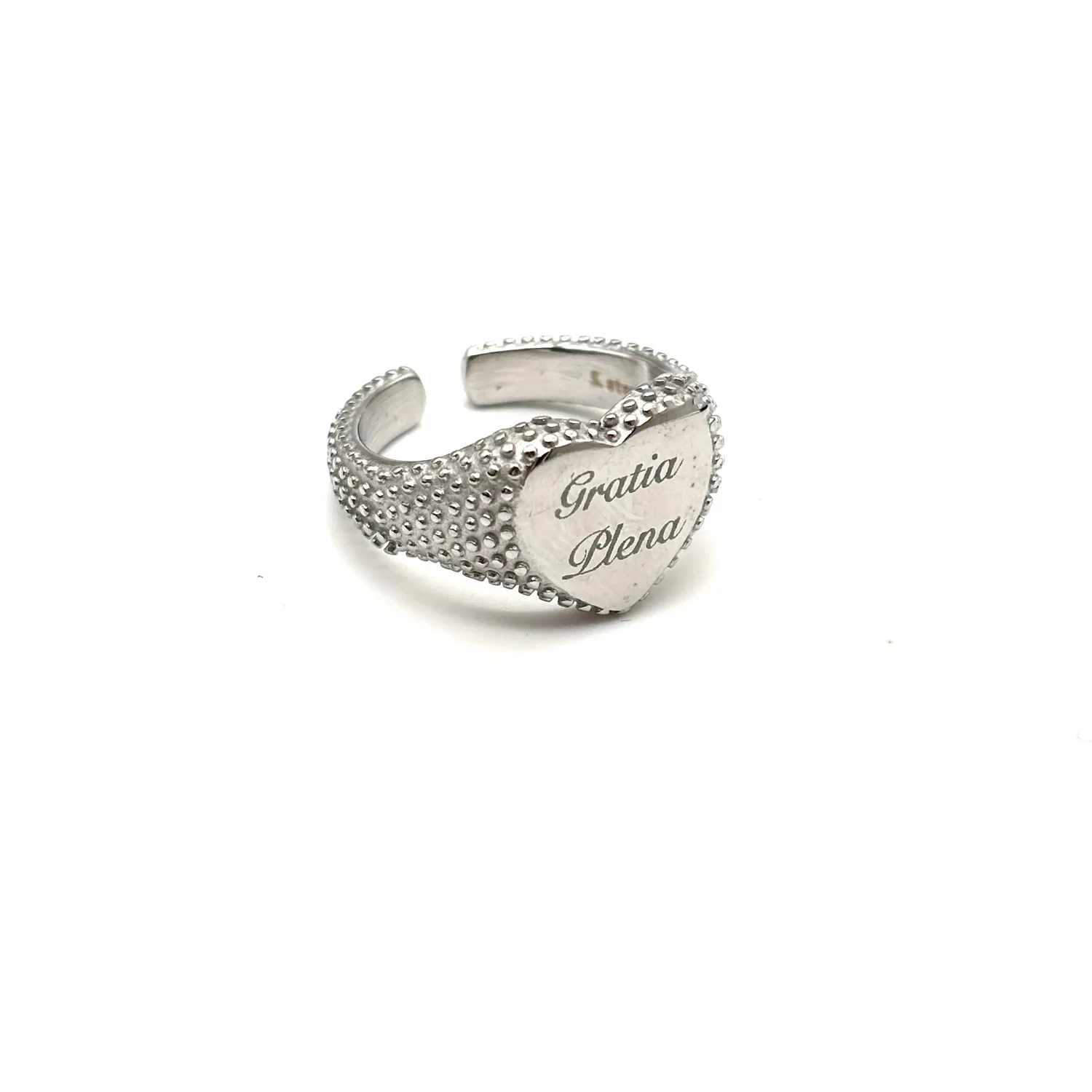 Ornamenta Gratia Plena anello cuore argentato regolabile