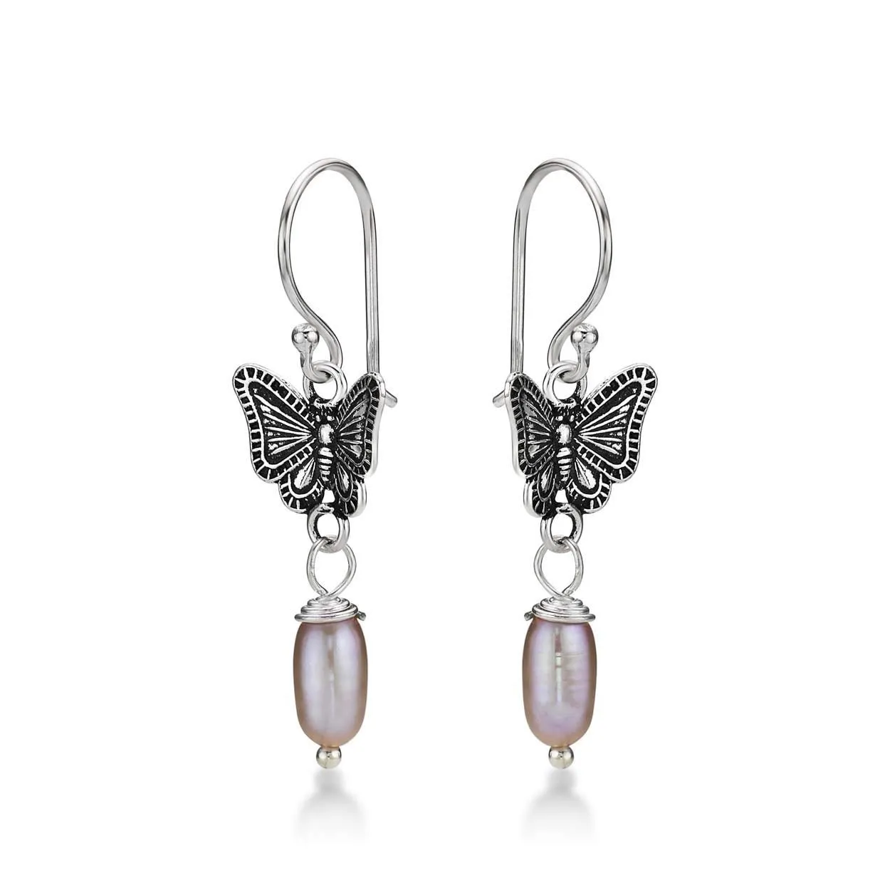 Diamond Treats Orecchini Perle Acqua Dolce Argento 925 Farfalla