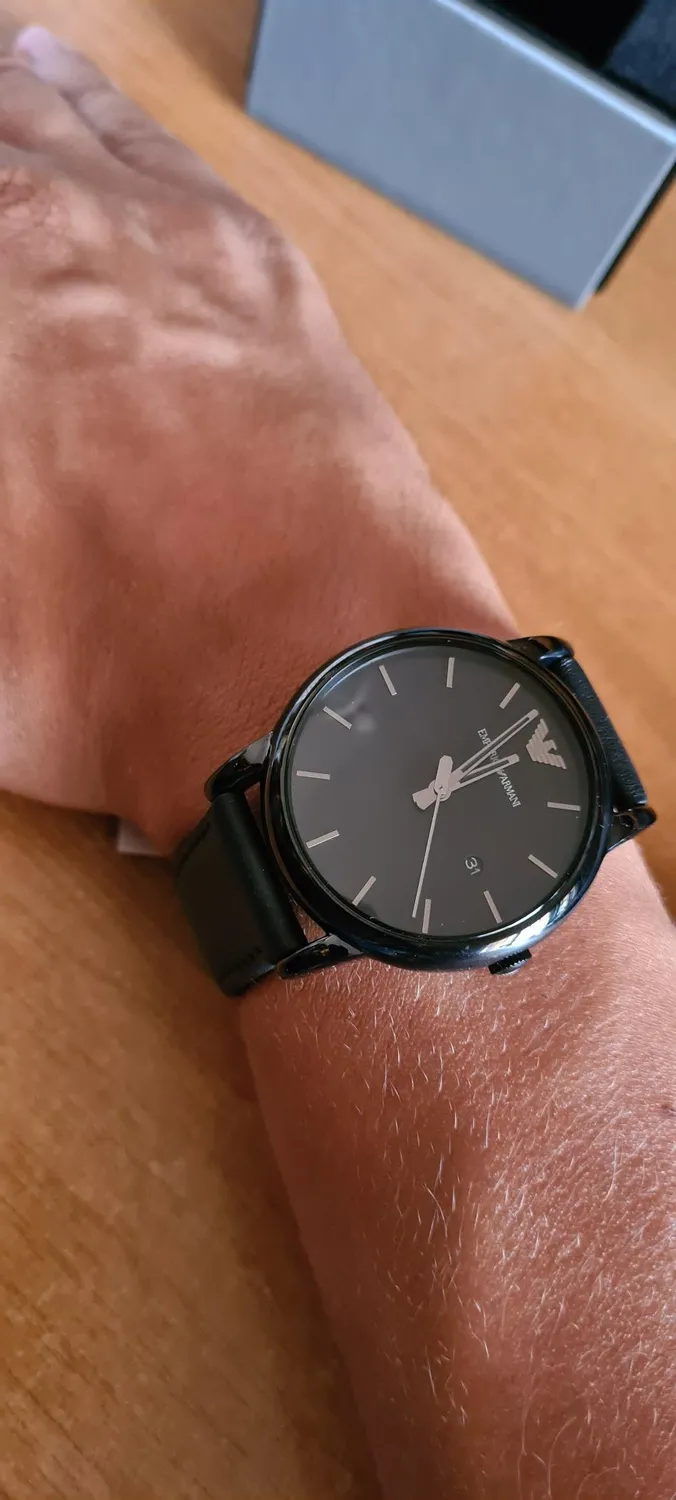 Emporio Armani Orologio Uomo Pelle Nera Quarzo 41 mm