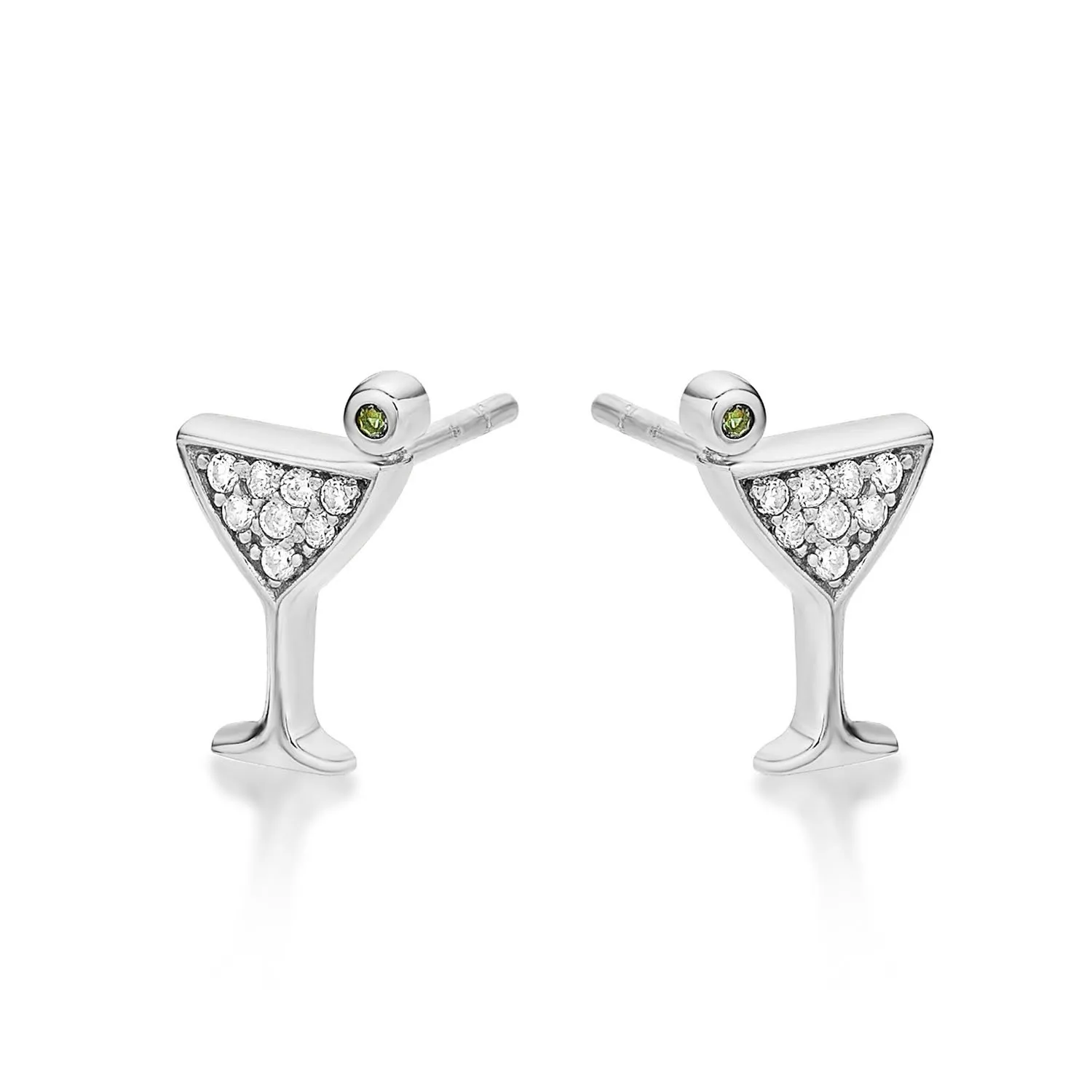 Diamond Treats Orecchini Cocktail Martini Argento Zirconi