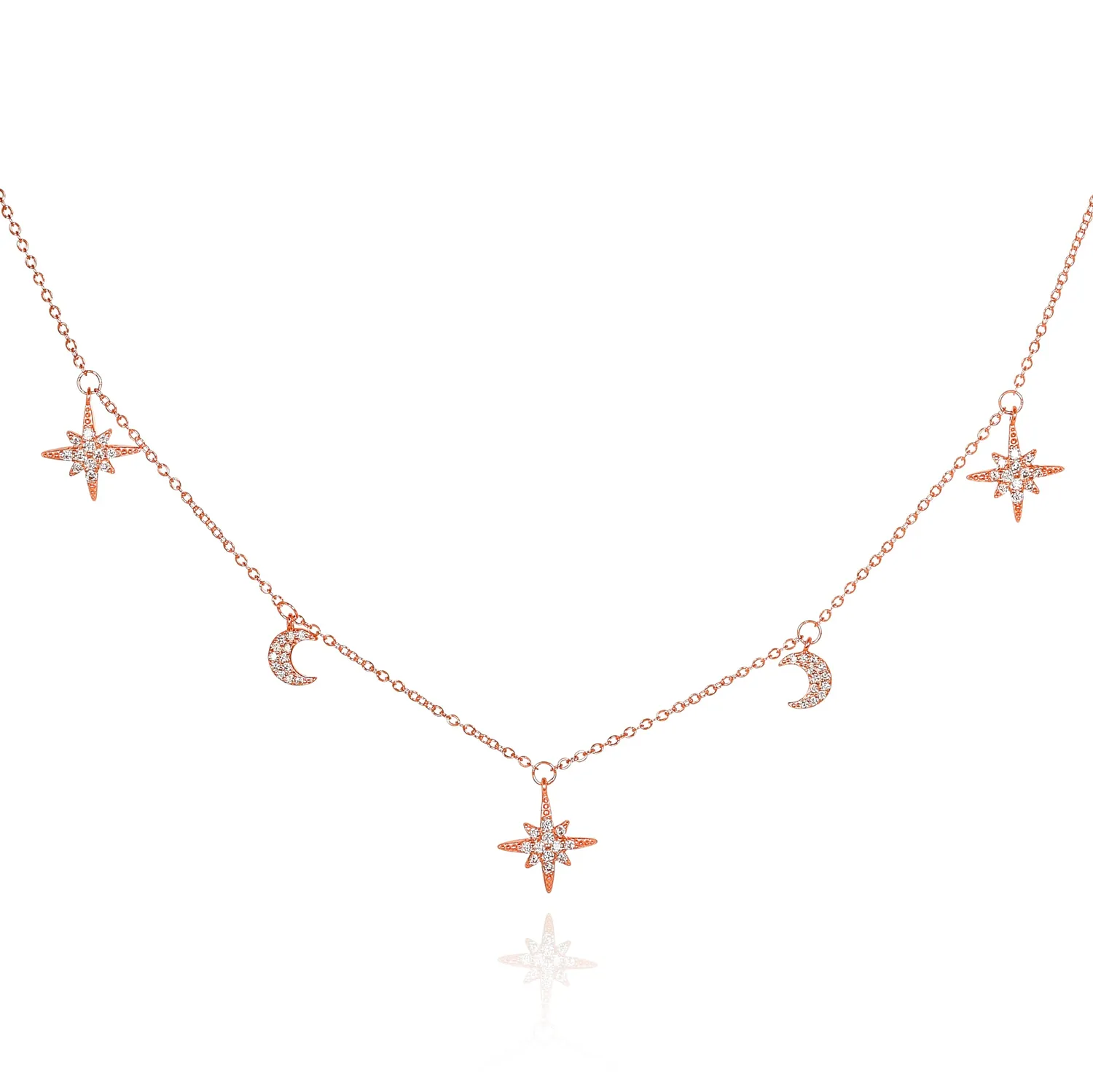 Diamond Treats collana girocollo argento 925 luna stella