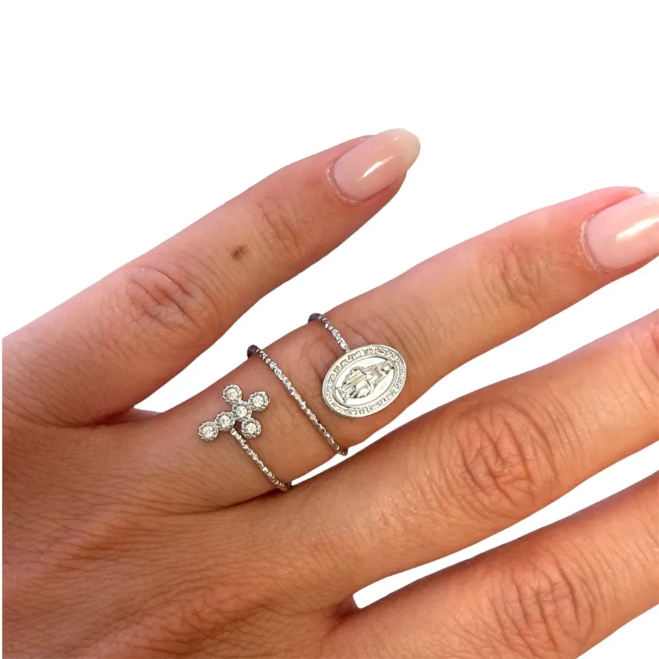 Ornamenta Nexus Divinus anello spirale Miracolosa acciaio