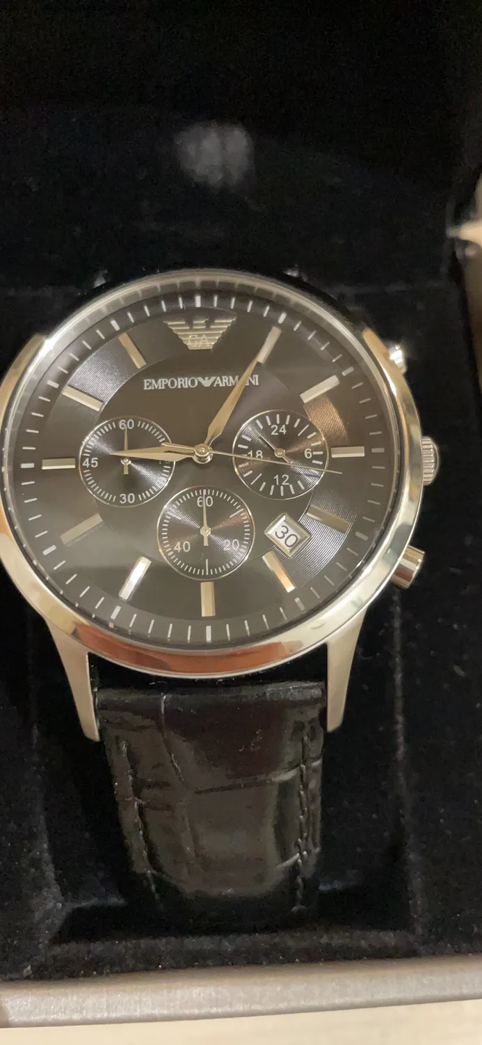 Emporio Armani orologio uomo nero e argento casual