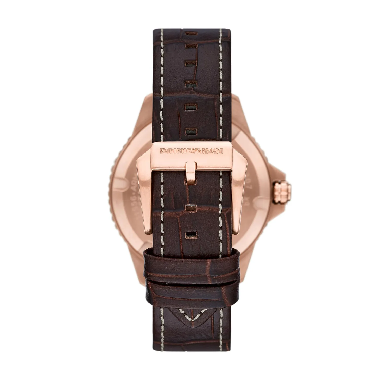 Emporio Armani AR11556 orologio uomo 42mm pelle marrone