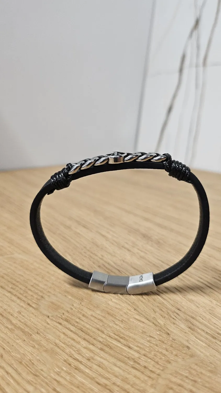 Dada Gioielli Bracciale Uomo Rosa Venti Pelle Acciaio