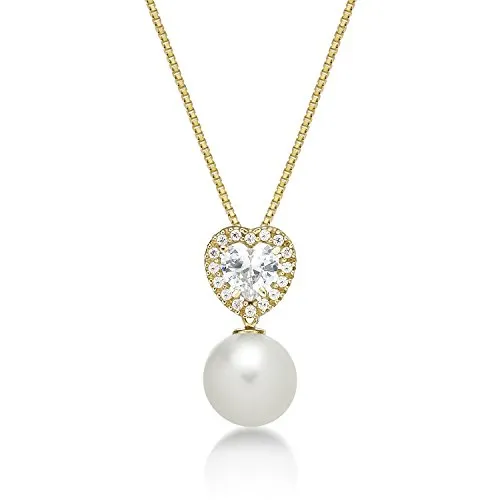 Diamond Treats Collana Perle Vere 8-8.5mm Oro 9kt Regolabile