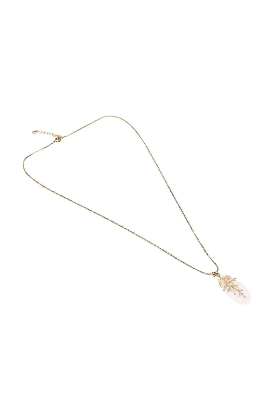 House of Tuhina Leaf Stone collana lunga verde foglia