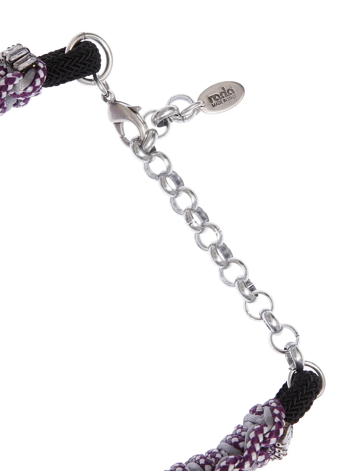 Rada collana corda intrecciata viola grigio cristallo