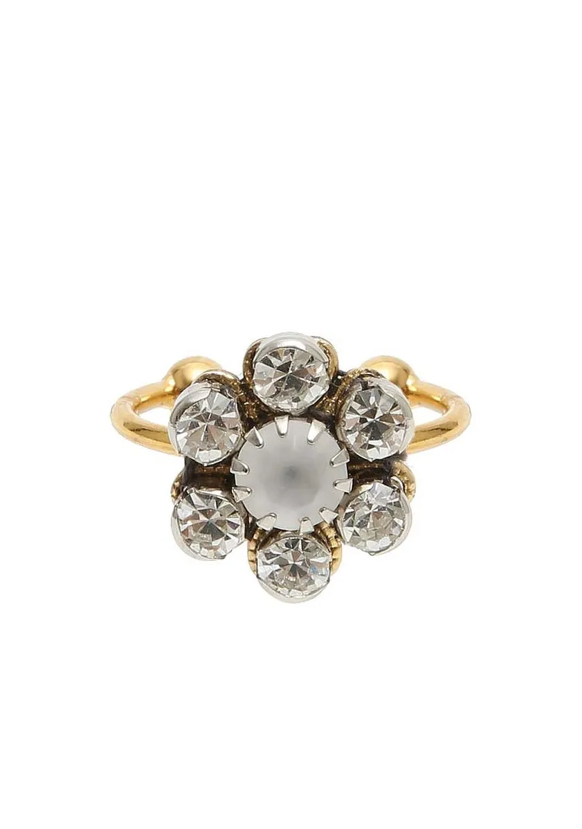 Rada Anello Fiore di Strass Cristallo Filigrana